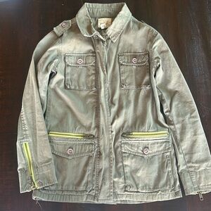 Peek girls canvas military jacket, army green, size 10
